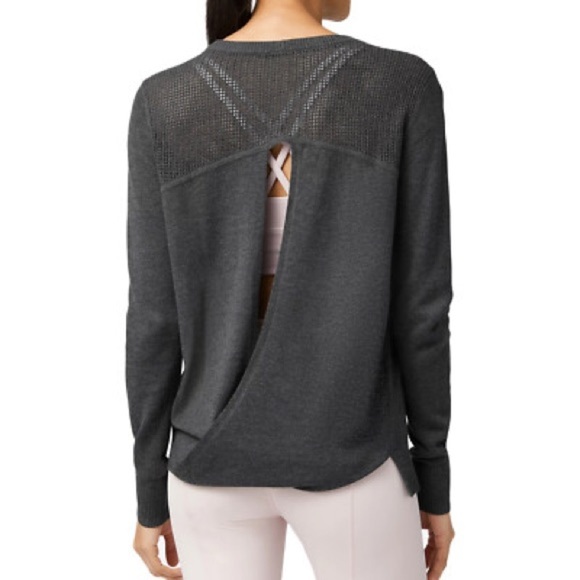 Lululemon Back to Balance Sweater Split Back Long Sleeve in Charcoal Gray - Picture 2 of 15
